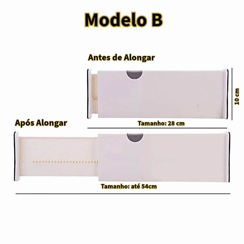 GradeFlex Organiza: Separador de Gavetas e Prateleiras