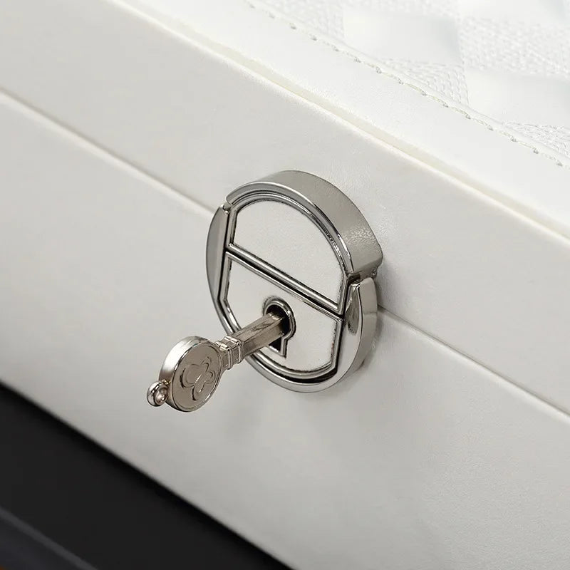 Amare Lúmina Elegance – Caixa de Joias Tripla com Tampa de Vidro